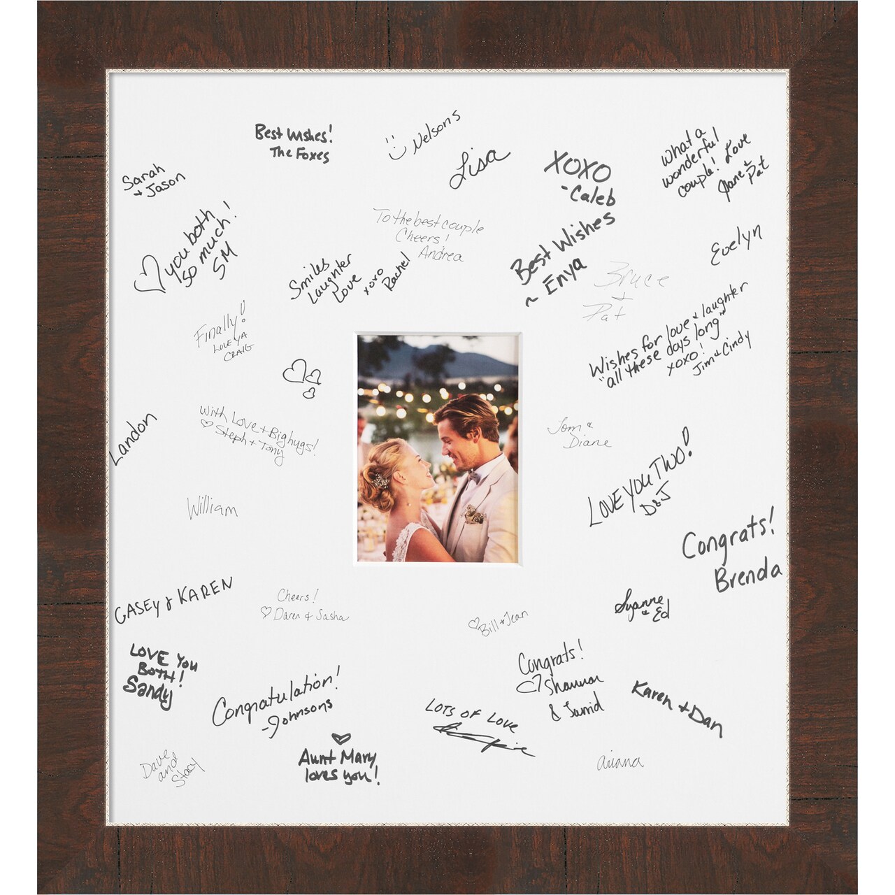 Wildwood Signature Mat Picture Frame, Photo Frame Wedding Guest Book Alternative, Autograph Picture Mat for Signature Board, Wedding Celebrations Graduations Support Encouragement or Retirement